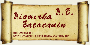 Miomirka Batoćanin vizit kartica
